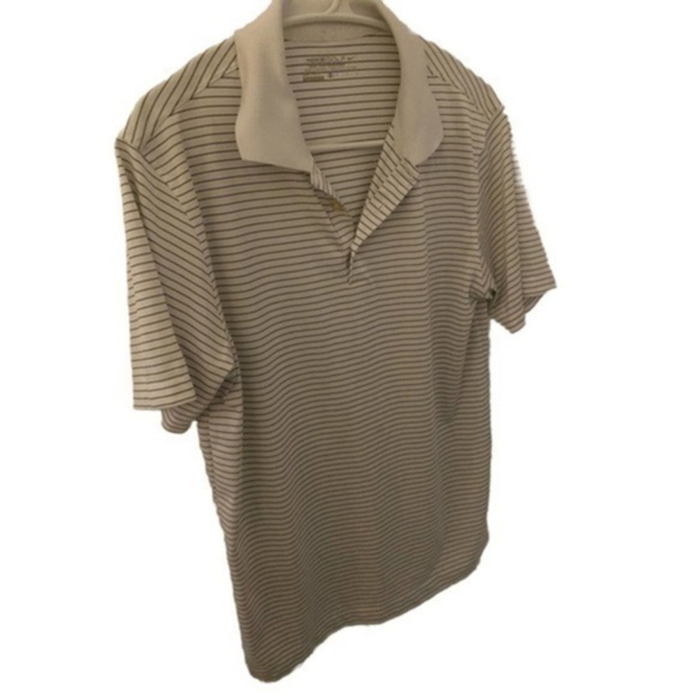 Nike Golf Dri-Fit Men’s Polo Shirt Striped White Purple‎ Tour Performance…